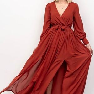 BalticBorn Celine Maxi Dress in Rust. Size L.